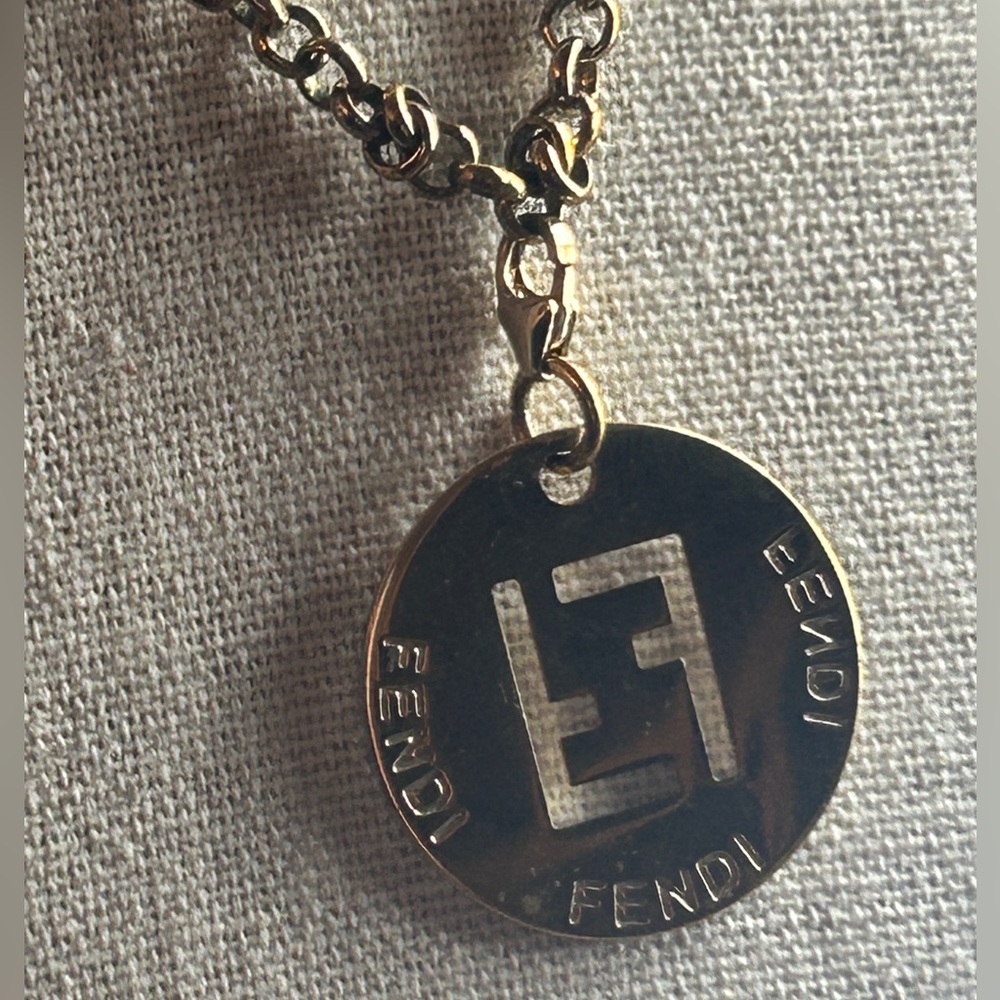 SOLD❤️ FENDI F is Fendi Gold Logo Necklace w/ Dust Bag - Picture 8 of 15